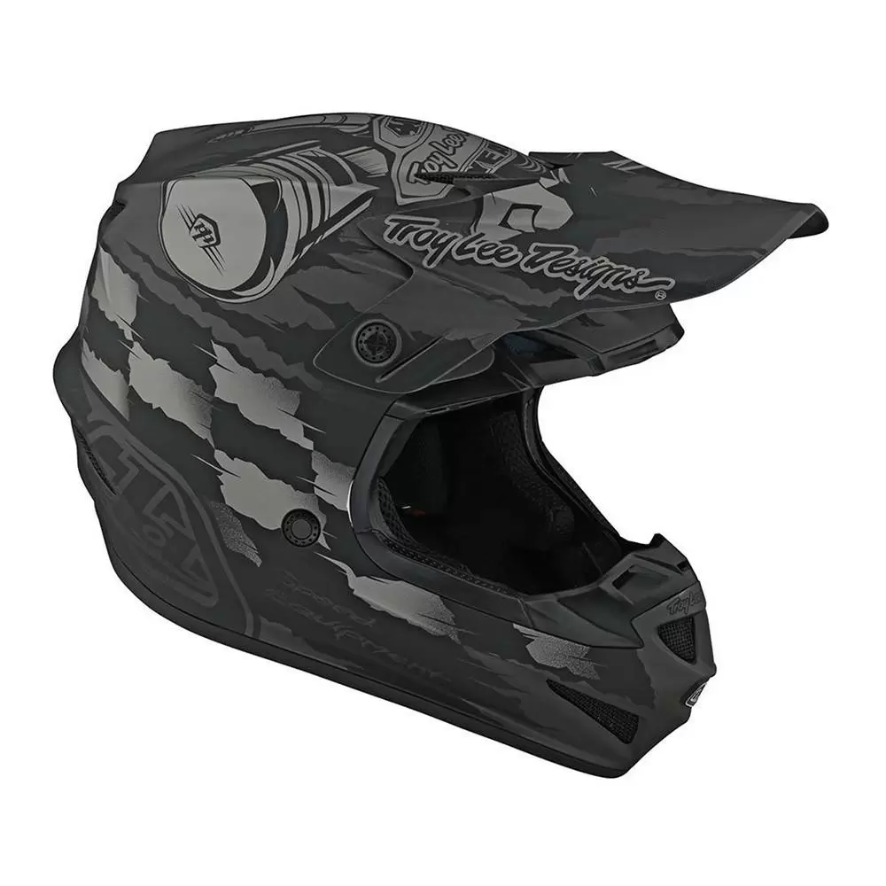 Troy Lee Designs SE4 Polyacrylite Strike Grey Silver Motocross Helmet 13 Troy Lee Designs SE4 Polyacrylite Strike Grey Silver Motocross Helmet - Image 13