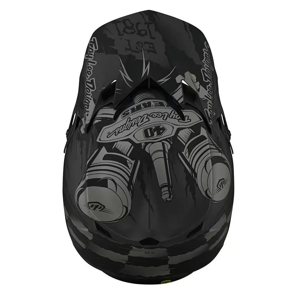 Troy Lee Designs SE4 Polyacrylite Strike Grey Silver Motocross Helmet 14 Troy Lee Designs SE4 Polyacrylite Strike Grey Silver Motocross Helmet - Image 14