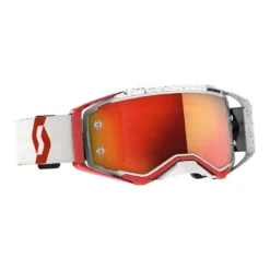 Scott Prospect Red White Orange Chrome Lens Motocross Goggles