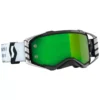 Scott Prospect Black White Green Chrome Lens Motocross Goggles