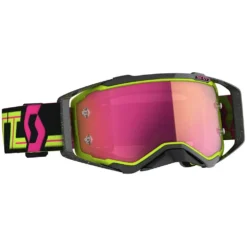 Scott Prospect Black Yellow Pink Chrome Lens Motocross Goggles