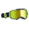 Scott Fury Blue Grey Yellow Chrome Lens Motocross Goggles