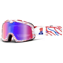 100% Barstow Goggles Classic Death Spray / Red/Blue Mirror Lens