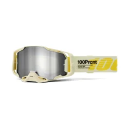 100% Armega Barely Silver Mirror Lens Goggles