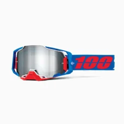 100% Armega Ironclad Silver Mirror Lens Goggles
