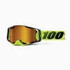 100% Armega Neon Yellow Gold Mirror Lens Goggles