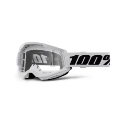 100% Strata 2 White Clear Lens Goggles