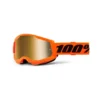 100% Strata 2 Neon Orange Gold Mirror Lens Goggles