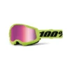 100% Strata 2 Neon Yellow Pink Mirror Lens Goggles