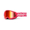 100% Strata 2 Pink Red Mirror Lens Goggles