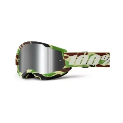 100% Strata 2 War Camo Silver Mirror Lens Goggles