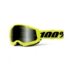 100% Strata 2 Sand Neon Yellow Smoke Lens Goggles