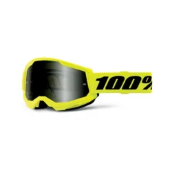100% Strata 2 Sand Neon Yellow Smoke Lens Goggles