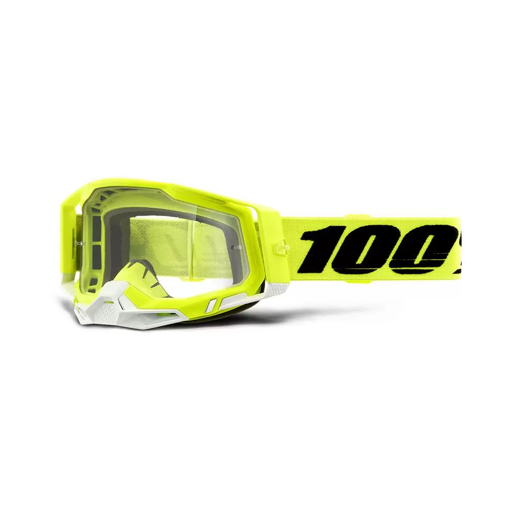 100% Racecraft 2 Yellow Clear Lens Goggles 1 100% Racecraft 2 Yellow Clear Lens Goggles