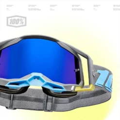 100% Racecraft 2 Trinidad Blue Mirror Lens Goggles -UFO Shop 50121 250 01 03 jpg