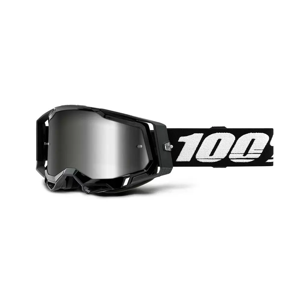 100% Racecraft 2 Black Silver Mirror Lens Goggles 2 100% Racecraft 2 Black Silver Mirror Lens Goggles - Image 2