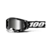 100% Racecraft 2 Black Silver Mirror Lens Goggles