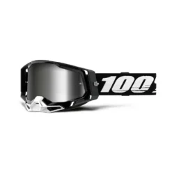 100% Racecraft 2 Black Silver Mirror Lens Goggles