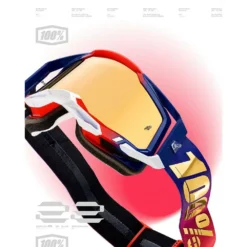 100% Racecraft 2 United True Gold Mirror Lens Motocross Goggles -UFO Shop 50121 253 02 03 jpg