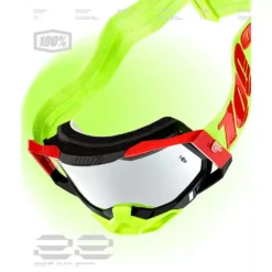 100% Racecraft 2 Wiz Flash Silver Lens Motocross Goggles -UFO Shop 50121 261 02 03 jpg