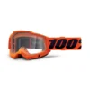 100% Accuri 2 Neon Orange Clear Lens Motocross Goggles