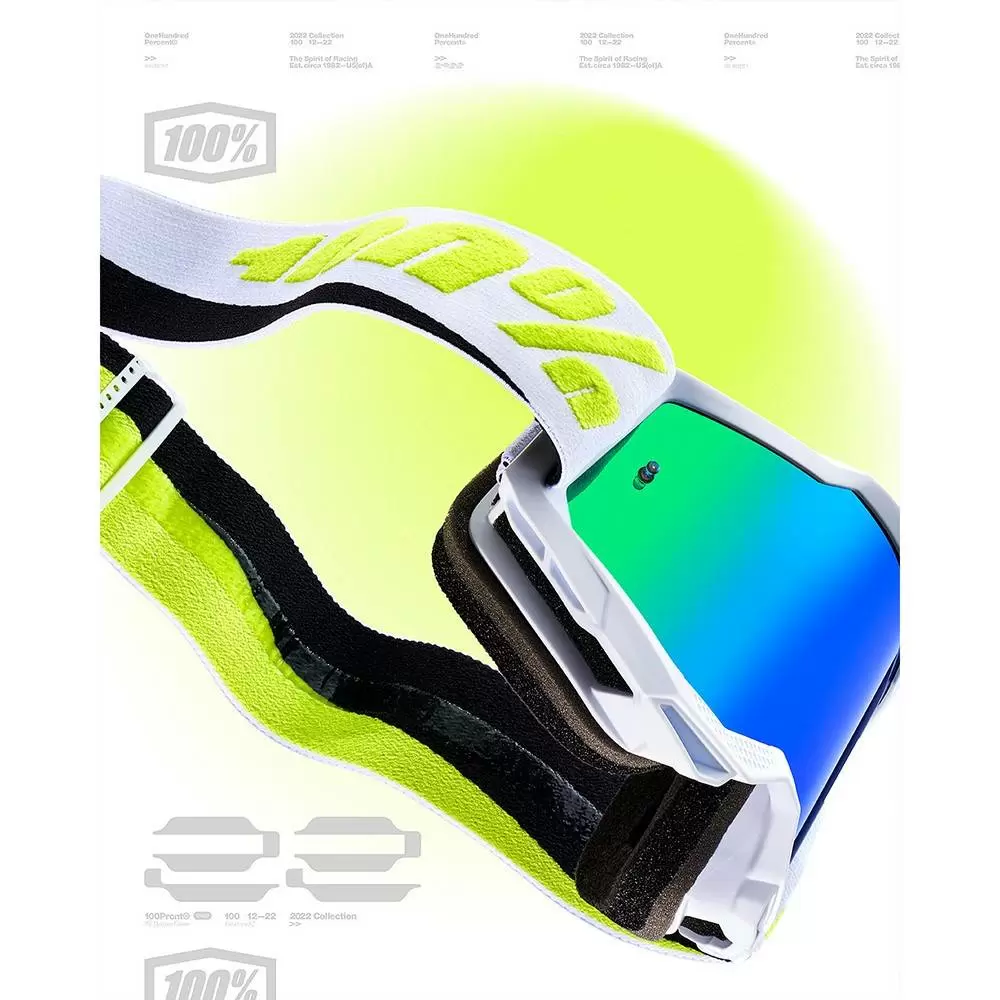 100% Accuri 2 Peyote Green Mirror Lens Motocross Goggles 3 100% Accuri 2 Peyote Green Mirror Lens Motocross Goggles - Image 3