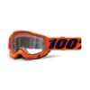 100% Accuri 2 Neon Orange Dual Pane Clear Lens Enduro Motocross Goggles