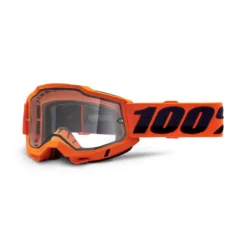 100% Accuri 2 Neon Orange Dual Pane Clear Lens Enduro Motocross Goggles