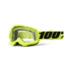 100% Strata 2 Fluo Yellow Clear Lens Goggles