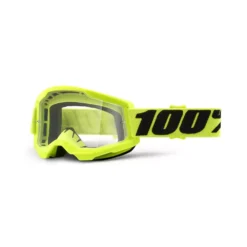 100% Strata 2 Fluo Yellow Clear Lens Goggles