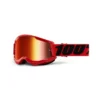 100% Strata 2 Goggles Red / Red Mirror Lens