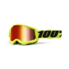 100% Strata 2 Fluo Yellow Red Mirror Lens Goggles