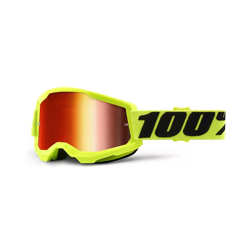 100% Strata 2 Fluo Yellow Red Mirror Lens Goggles 1 100% Strata 2 Fluo Yellow Red Mirror Lens Goggles