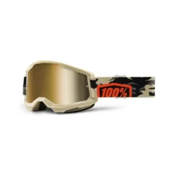 100% Strata 2 Kombat Gold Mirror Lens Goggles