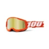 100% Strata 2 Orange Gold Mirror Lens Goggles