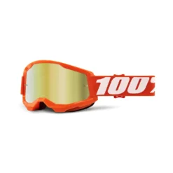 100% Strata 2 Orange Gold Mirror Lens Goggles