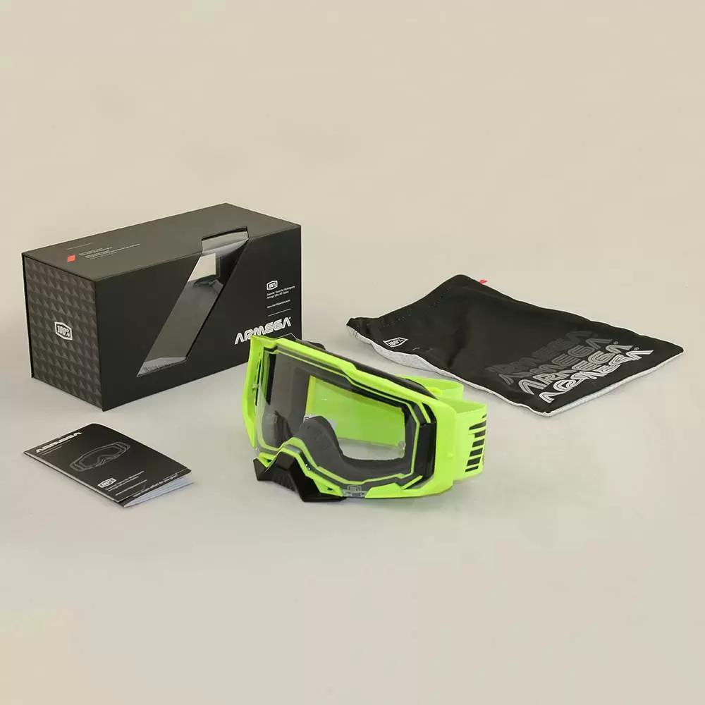 100% Armega Nuclear Citrus Clear Lens Goggles 4 100% Armega Nuclear Citrus Clear Lens Goggles - Image 4