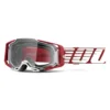 100% Armega Oversized Deep Red Clear Lens Motocross Goggles