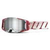 100% Armega Oversized Deep Red Flash Silver Mirror Lens Motocross Goggles