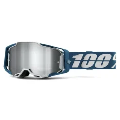 100% Armega Albar Flash Silver Mirror Lens Motocross Goggles