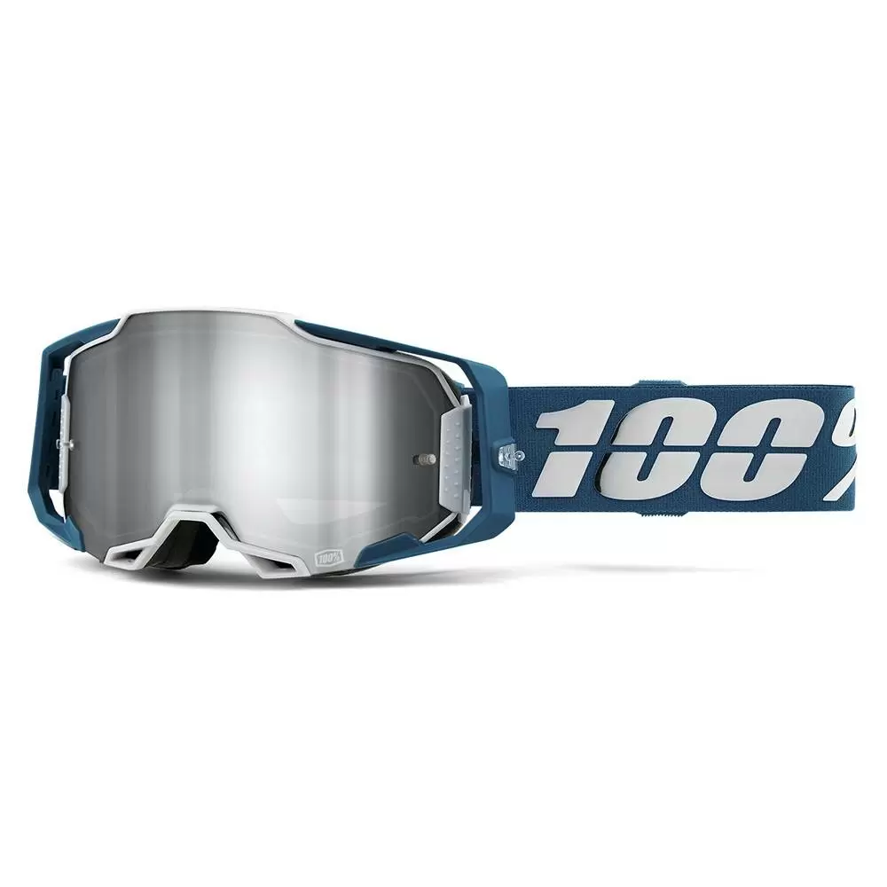 100% Armega Albar Flash Silver Mirror Lens Motocross Goggles 1 100% Armega Albar Flash Silver Mirror Lens Motocross Goggles