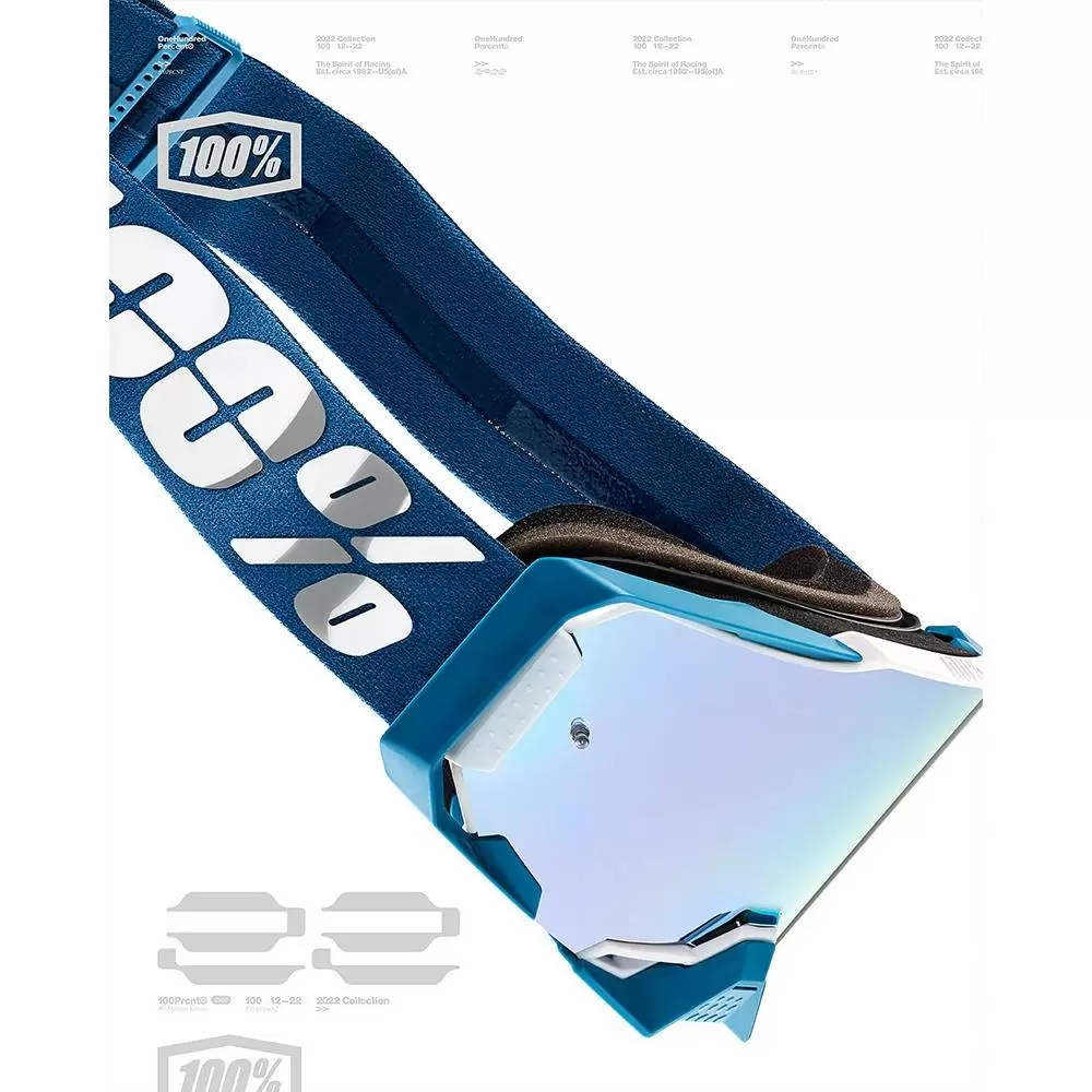 100% Armega Albar Flash Silver Mirror Lens Motocross Goggles 3 100% Armega Albar Flash Silver Mirror Lens Motocross Goggles - Image 3