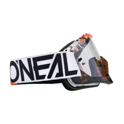 ONeal B-10 Pixel Orange White Clear Lens Motocross Goggles -UFO Shop 6024 302o 03 jpg