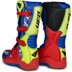UFO Elektron Red Blue Neon Yellow Motocross Boots -UFO Shop bo005dflu back 4 jpg