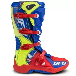 UFO Elektron Red Blue Neon Yellow Motocross Boots -UFO Shop bo005dflu right outer 4 jpg