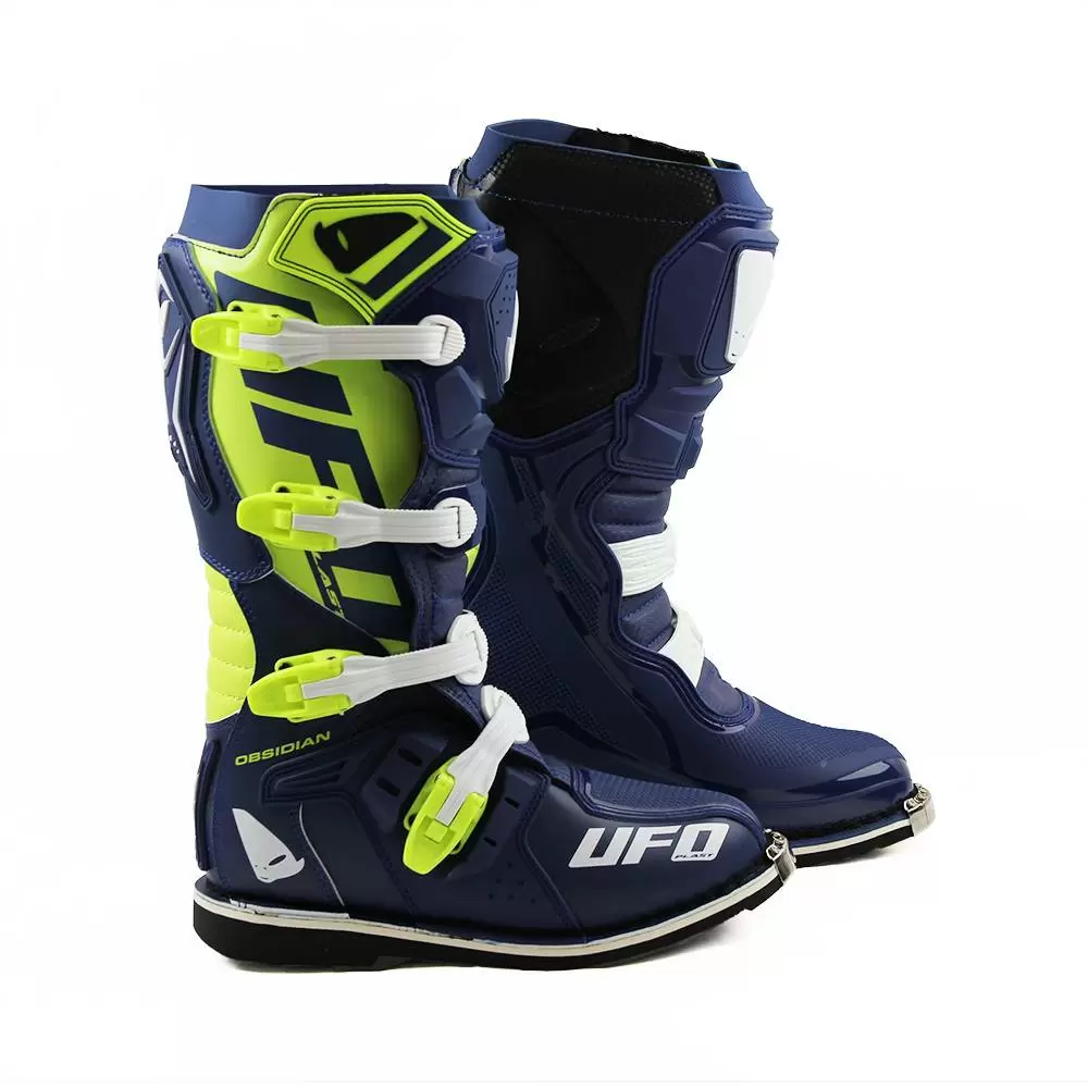 UFO Obsidian Motocross Boots - Blue Neon Yellow 4 UFO Obsidian Motocross Boots - Blue Neon Yellow - Image 4
