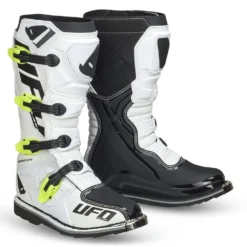 UFO Obsidian White Neon Yellow Motocross Boots -UFO Shop bo006w 001 1 12