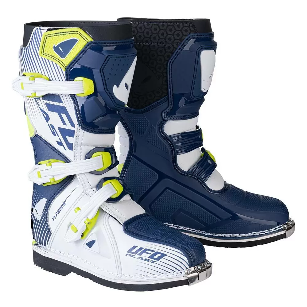 UFO Kids Typhoon Blue White Yellow Motocross Boots 5 UFO Kids Typhoon Blue White Yellow Motocross Boots - Image 5