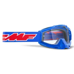 100% FMF Powerbomb Rocket Blue Clear Lens Motocross Goggles