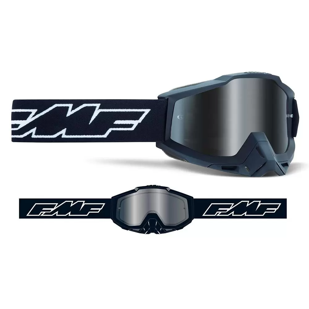 100% FMF Powerbomb Rocket Black Silver Mirror Lens Motocross Goggles 2 100% FMF Powerbomb Rocket Black Silver Mirror Lens Motocross Goggles - Image 2